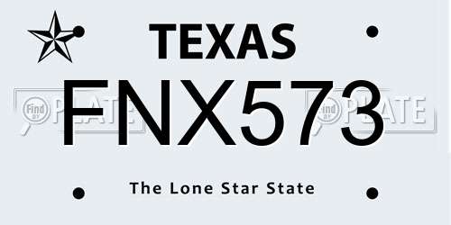 FNX573 Texas License Plate