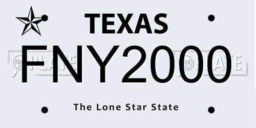 FNY2000 Texas License Plate