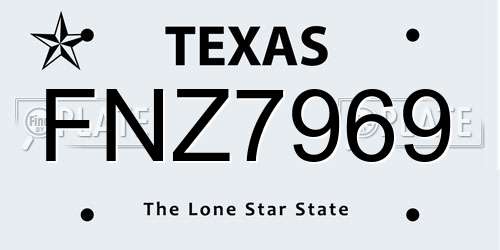 FNZ7969 Texas License Plate