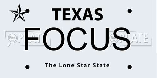 FOCUS Texas License Plate
