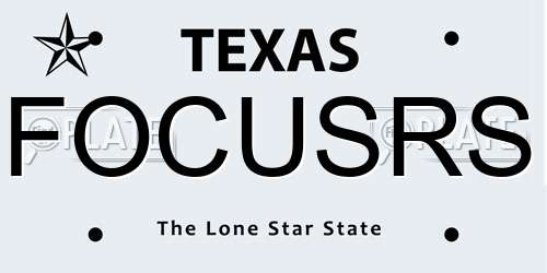 FOCUSRS Texas License Plate