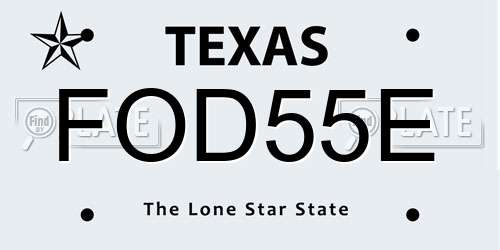 FOD55E Texas License Plate