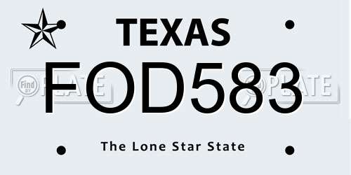 FOD583 Texas License Plate