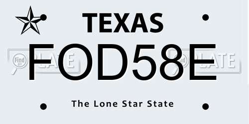FOD58E Texas License Plate