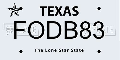 FODB83 Texas License Plate