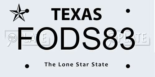 FODS83 Texas License Plate