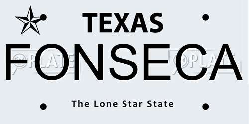 FONSECA Texas License Plate
