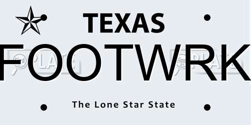 FOOTWRK Texas License Plate
