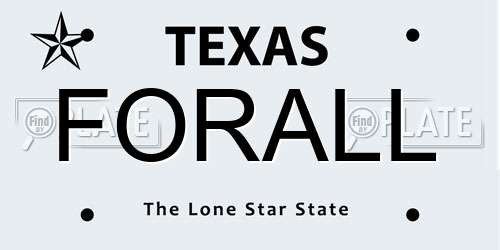 FORALL Texas License Plate