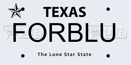 FORBLU Texas License Plate
