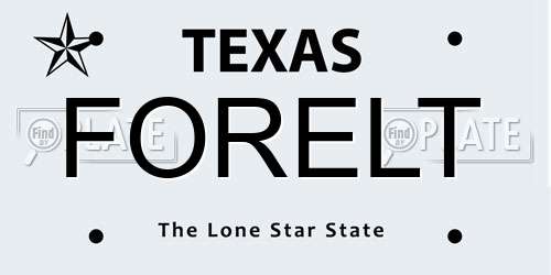 FORELT Texas License Plate