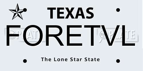 FORETVL Texas License Plate