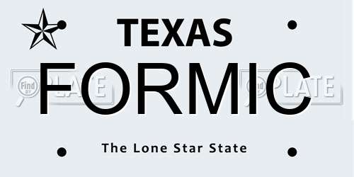 FORMIC Texas License Plate