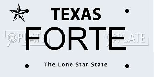 FORTE Texas License Plate