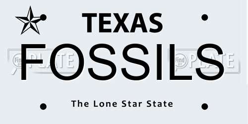 FOSSILS Texas License Plate