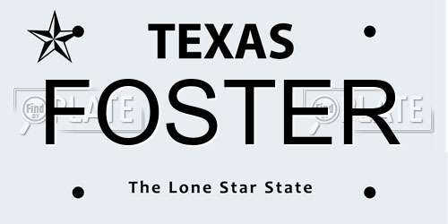 FOSTER Texas License Plate
