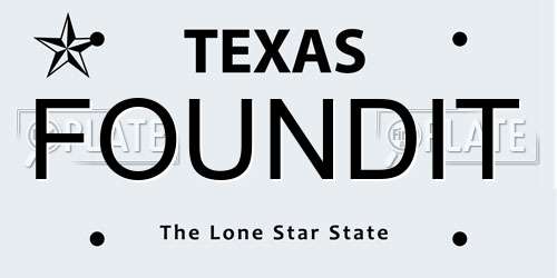 FOUNDIT Texas License Plate