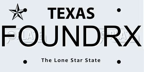 FOUNDRX Texas License Plate