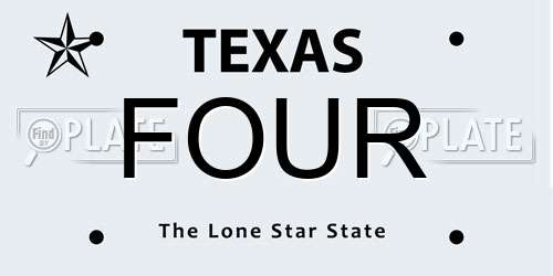 FOUR Texas License Plate