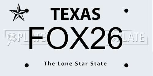 FOX26 Texas License Plate