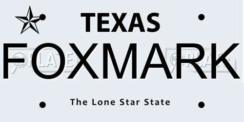 FOXMARK Texas License Plate