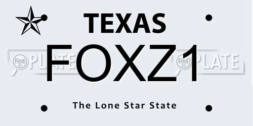 FOXZ1 Texas License Plate
