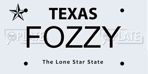 FOZZY Texas License Plate