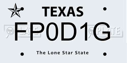FP0D1G Texas License Plate