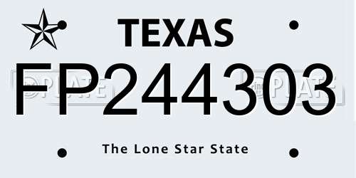 FP244303 Texas License Plate