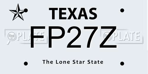 FP27Z Texas License Plate