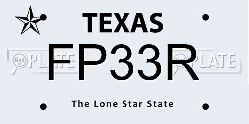 FP33R Texas License Plate
