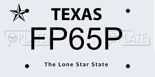 FP65P Texas License Plate