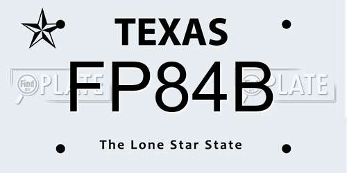 FP84B Texas License Plate