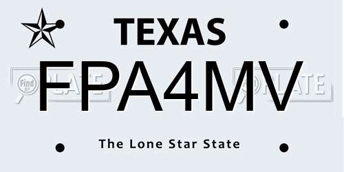 FPA4MV Texas License Plate