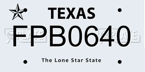 FPB0640 Texas License Plate