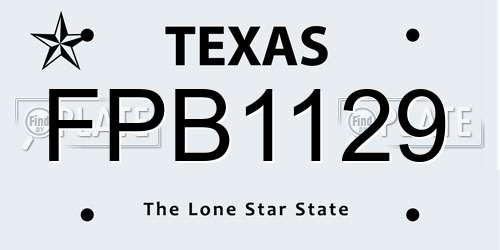 FPB1129 Texas License Plate