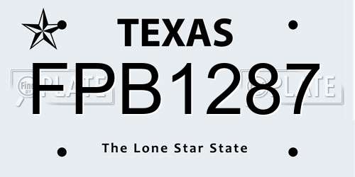 FPB1287 Texas License Plate