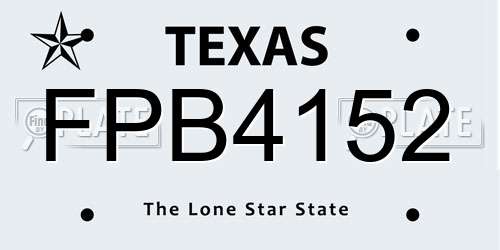 FPB4152 Texas License Plate