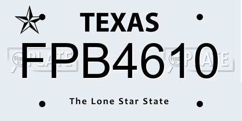 FPB4610 Texas License Plate