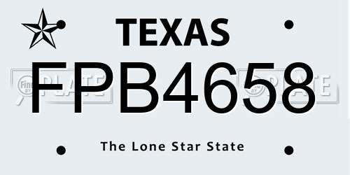 FPB4658 Texas License Plate
