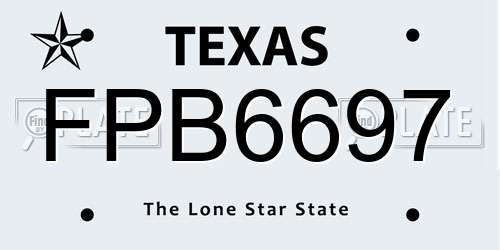 FPB6697 Texas License Plate