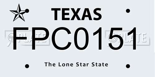 FPC0151 Texas License Plate