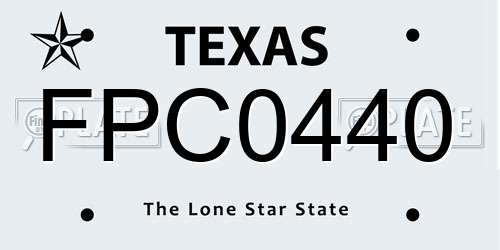 FPC0440 Texas License Plate