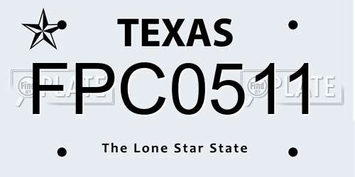 FPC0511 Texas License Plate