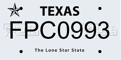FPC0993 Texas License Plate