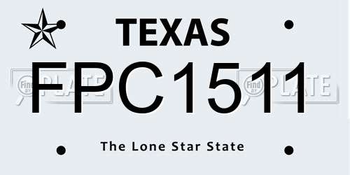FPC1511 Texas License Plate