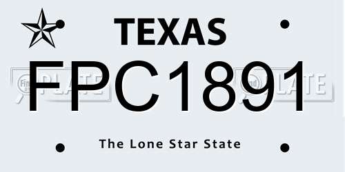 FPC1891 Texas License Plate