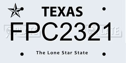 FPC2321 Texas License Plate