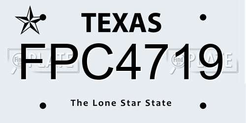 FPC4719 Texas License Plate