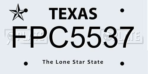 FPC5537 Texas License Plate